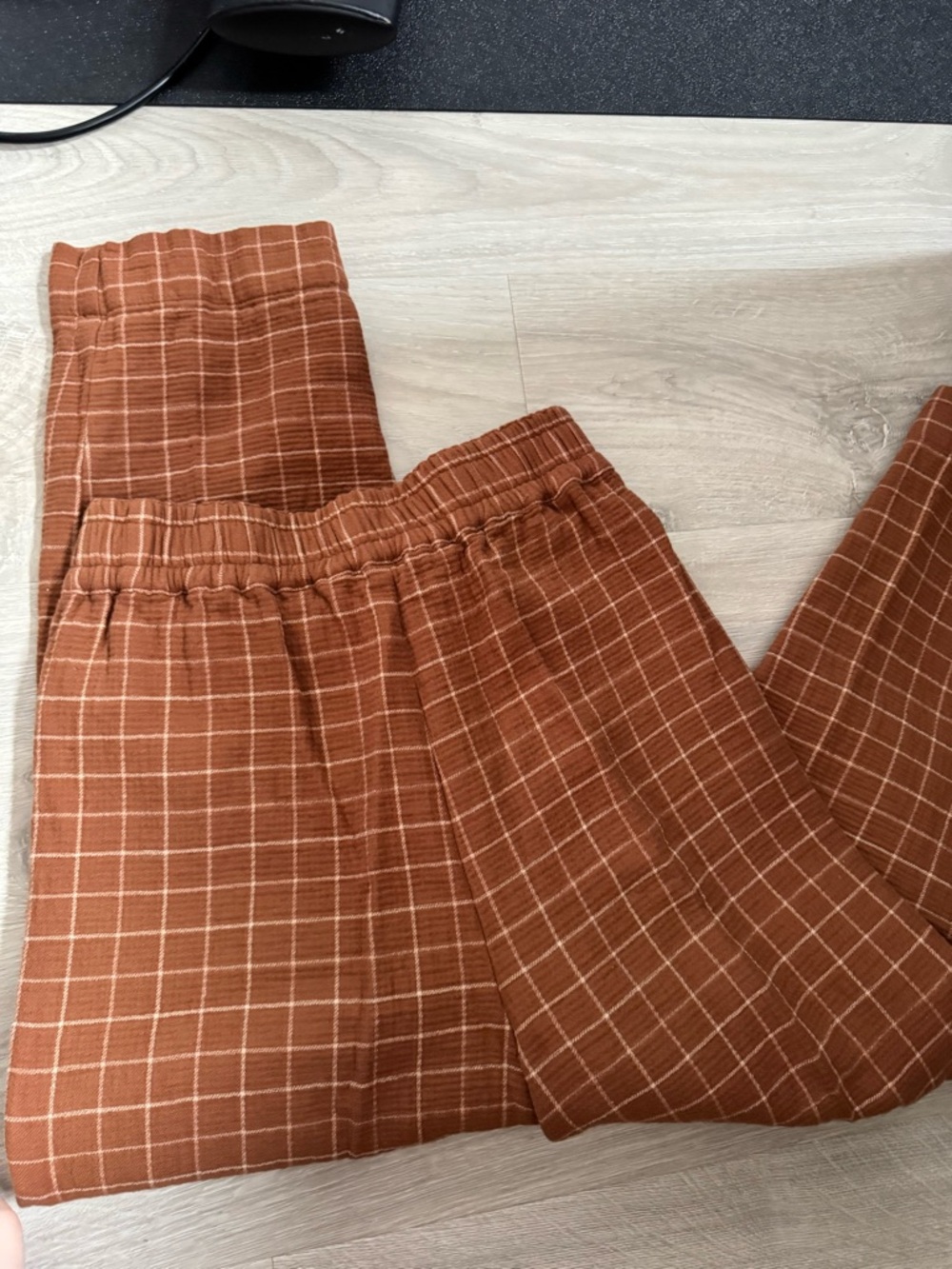 Madewell Rust-Brown Waffle Knit Pants - Picture 6 of 6